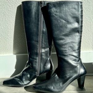 Sudini for Nordstrom Women’s Black Zip-up Lace Tie Leather Boots MSRP $249